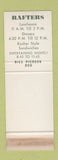 Matchbook Cover - Rafters Restaurant Joplin MO WORN SAMPLE