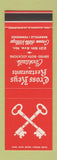 Matchbook Cover - Cross Keys Restaurants Nashville TN Prime Rib SAMPLE