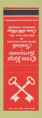 Matchbook Cover - Cross Keys Restaurants Nashville TN Prime Rib SAMPLE