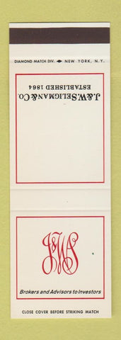 Matchbook Cover - J&W Weligman & Co Investments  SAMPLE