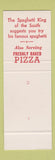 Matchbook Cover - Toney's Spaghetti House Stuffed Macaroni New Orleans LA SAMPLE