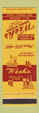 Matchbook Cover - Weeks Drug Store San Angelo TX Russell Seitz SAMPLE