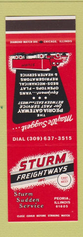 Matchbook Cover - Strum Trucking Peoria IL WEAR SAMPLE