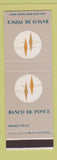 Matchbook Cover - Banco De Ponce Puerto Rico SAMPLE