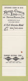 Matchbook Cover - Royal Coach Inn Beaumont TX Coach and Horses Club SAMPLE