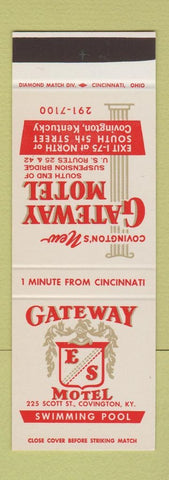Matchbook Cover - Gateway Motel Covington KY SAMPLE