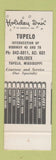 Matchbook Cover - Holiday Inn Tupelo MS MISCUT motel SAMPLE