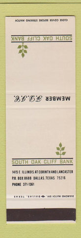 Matchbook Cover - South Oak Cliff Bank Dallas TX SAMPLE