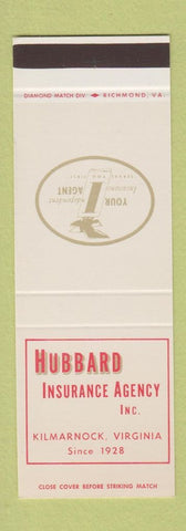 Matchbook Cover - Hubbard Insurance Agency Kilmarnock VA SAMPLE