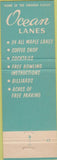 Matchbook Cover - Ocean Lanes Long Beach CA billiards