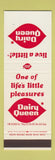 Matchbook Cover - Dairy Queen restaurants SAMPLE