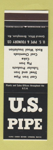 Matchbook Cover - US Pipe Birmingham AL SAMPLE
