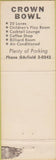 Matchbook Cover - Crown Bowl Long Beach CA hillbilly