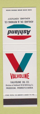 Matchbook Cover - Ashland oil gas Ashland KY Valvoline Freedom PA SAMPLE