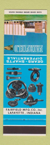 Matchbook Cover - Fairfield Gears Shafts Lafayette IN SAMPLE