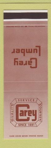 Matchbook Cover - Carey Lumber hardware paint SAMPLE