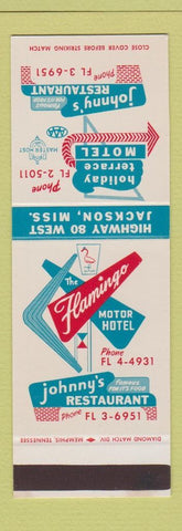 Matchbook Cover - Flamingo Motor Hotel Johnny's Jackson MS SAMPLE