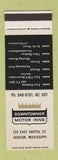 Matchbook Cover - Downtowner Motor Inns Jackson MS SAMPLE