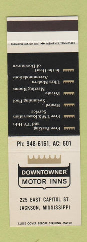 Matchbook Cover - Downtowner Motor Inns Jackson MS SAMPLE