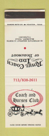 Matchbook Cover - Royal Coach Inn Beaumont TX SAMPLE