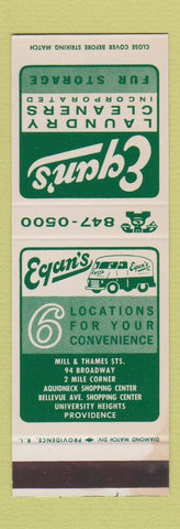 Matchbook Cover - Egan's Laundry Cleaners Providence RI WEAR SAMPLE