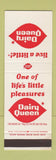 Matchbook Cover - Dairy Queen SAMPLE