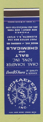 Matchbook Cover - Chas Schaefer Sons Salt Chemical Elizabeth NJ SAMPLE