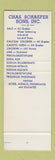 Matchbook Cover - Chas Schaefer Sons Salt Chemical Elizabeth NJ SAMPLE