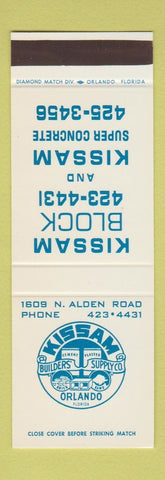Matchbook Cover - Kissam Concrete Orlando FL SAMPLE