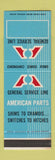 Matchbook Cover - General Service American Parts auto SAMPLE