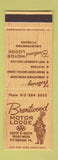 Matchbook Cover - Brentwood Motor Lodge Pittsburgh PA SAMPLE