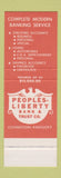 Matchbook Cover - Peoples Liberty Bank Trust Covington KY SAMPLE