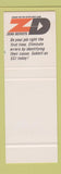 Matchbook Cover - Alcoa Zero Defects Massena Operations SAMPLE