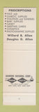 Matchbook Cover - Allen's Pharmacy Scranton PA Willard Douglas Allen SAMPLE