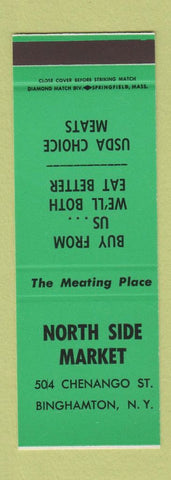Matchbook Cover - North Side Market Binghamton NY GREEN SAMPLE