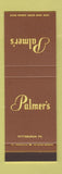 Matchbook Cover - Palmer's Restaurant Pittsburgh PA BROWN WEAR SAMPLE
