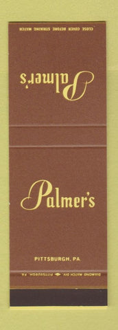 Matchbook Cover - Palmer's Restaurant Pittsburgh PA BROWN WEAR SAMPLE