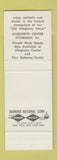 Matchbook Cover - Palmer's Restaurant Pittsburgh PA BROWN WEAR SAMPLE