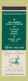 Matchbook Cover - Cross Creek Motor Lodge Titusville PA golf SAMPLE