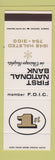 Matchbook Cover - First National Bank Chicago Heights IL WEAR SAMPLE