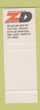 Matchbook Cover - Alcoa Massena Operations Zero Defects SAMPLE