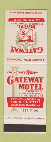 Matchbook Cover - Gateway Motel Covington KY SAMPLE