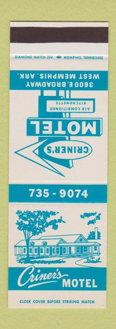 Matchbook Cover - Criner's Motel West Memphis AR SAMPLE