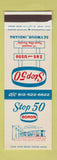 Matchbook Cover - Stop 50 oil gas Boron Seymour IN SAMPLE