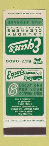 Matchbook Cover - Egan's Laundry Providence RI van SAMPLE