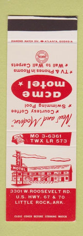 Matchbook Cover - Acme Motel Little Rock AR SAMPLE