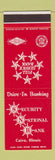 Matchbook Cover - Security National Bank Cairo IL SAMPLE