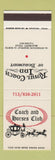 Matchbook Cover - Royal Coach Inn Beaumont TX Coach Horses Club SAMPLE