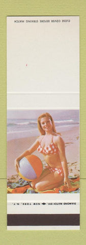 Matchbook Cover - Pinup Girl with Beach Ball SAMPLE