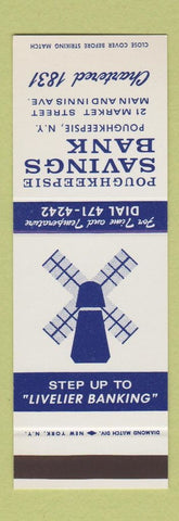 Matchbook Cover - Poughkeepsie Savings Bank NY windmill SAMPLE